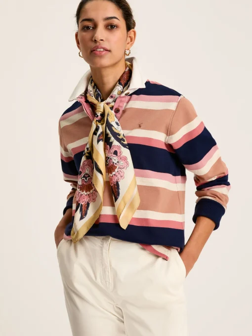 Sammie Tan Multi Stripe Striped Heavyweight Cotton Rugby Shirt