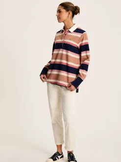 Sammie Tan Multi Stripe Striped Heavyweight Cotton Rugby Shirt