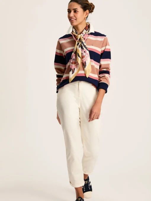 Sammie Tan Multi Stripe Striped Heavyweight Cotton Rugby Shirt