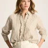 Selene Tan/White 100% Linen Shirt