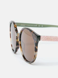 Tortoiseshell Print Round Rimmed Sunglasses