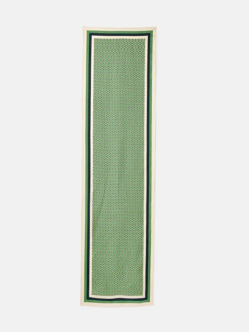Windsor Green Printed Long Silk Scarf