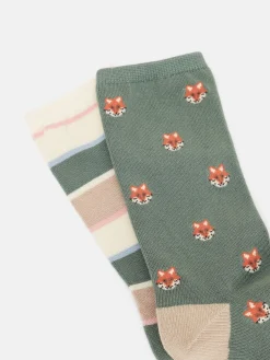 Women's Everyday Khaki/Grey 2 Pack Socks (size 4-8)
