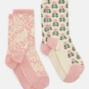 Women's Everyday Multi Blush 2 Pack Socks (size 4-8)