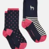 Women's Everyday Navy 2 Pack Socks (size 4-8)