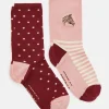 Women's Everyday Pink/Red 2 Pack Socks (size 4-8)