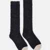 Women's Rambler Navy Cable Knit Boot Socks (size 4-8)