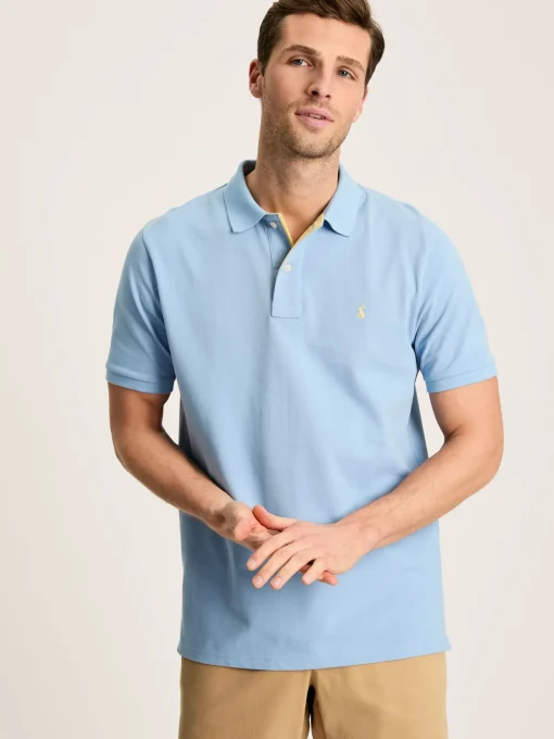 Woody Light Blue Regular Fit Cotton Pique Polo Shirt